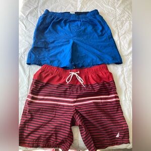 BUNDLE Mens Nautica and Nike swim trunks